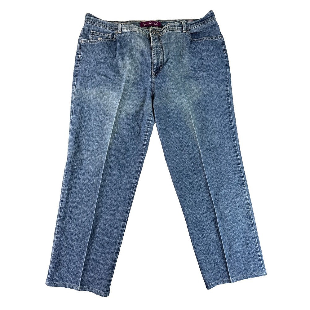 Gloria Vanderbilt Amanda Capri Jeans Womens 16 Blue Stretch Denim Mid Rise